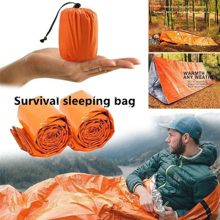 Outdoor Emergency Survival Sleeping Bag Portable Waterproof Reusable Blanket For Camping and Hiking Survival Rescue Thermal Blanket