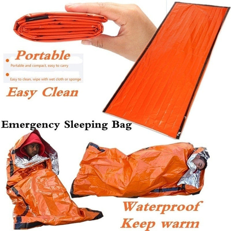 Outdoor Emergency Survival Sleeping Bag Portable Waterproof Reusable Blanket For Camping and Hiking Survival Rescue Thermal Blanket