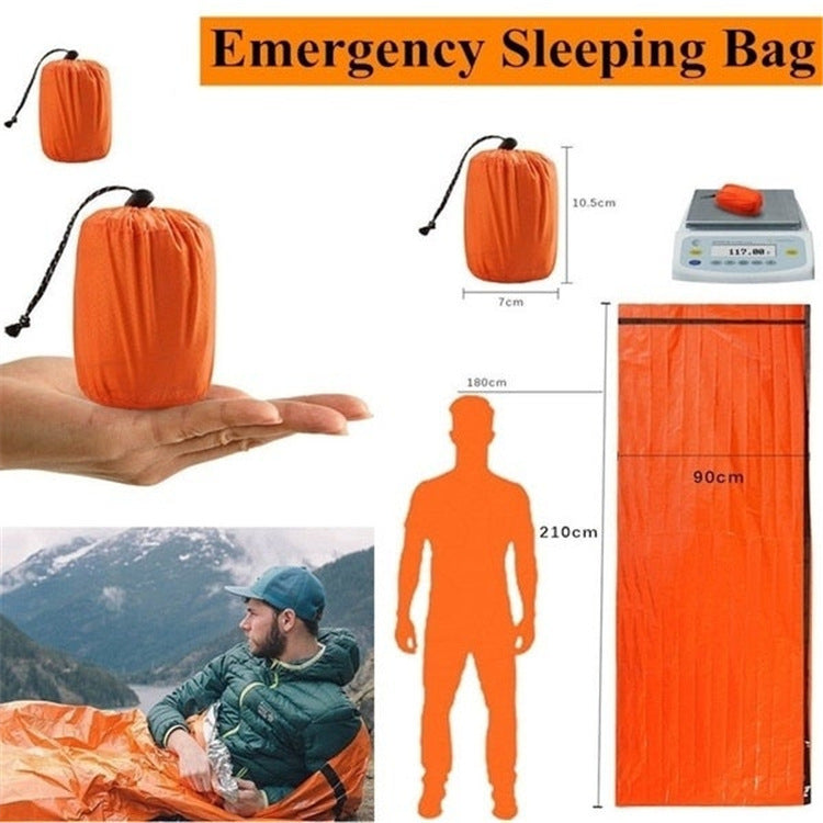 Outdoor Emergency Survival Sleeping Bag Portable Waterproof Reusable Blanket For Camping and Hiking Survival Rescue Thermal Blanket