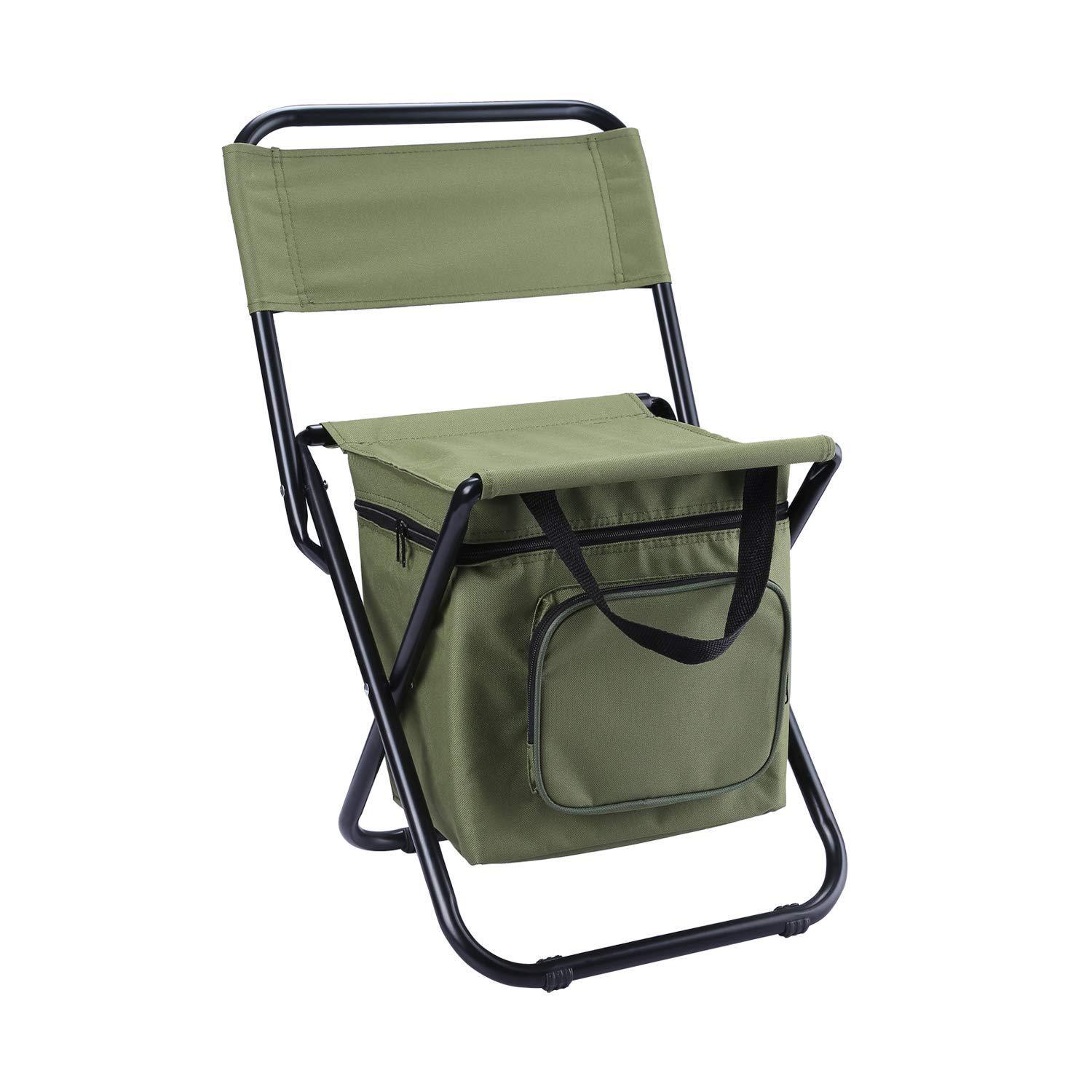 Folding Fishing Chair Backpack Insulation with Cooler Bag Portable Folding Beach Chair Seat Camping Chairs Folding Stool Chair - Survival Pro Store