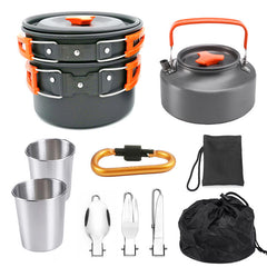 Outdoor Portable Cookware Mess Kit Camping Hiking Picnic - Survival Pro Store