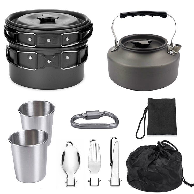 Outdoor Portable Cookware Mess Kit Camping Hiking Picnic - Survival Pro Store