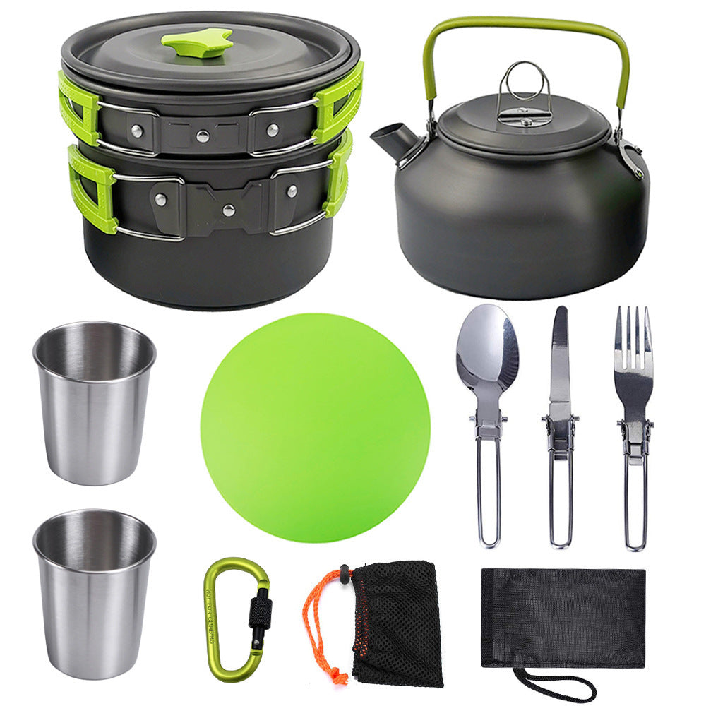 Outdoor Camping Cookware Travel Tableware Cutlery Utensils Hiking Picnic Camping Cookware Set - Survival Pro Store