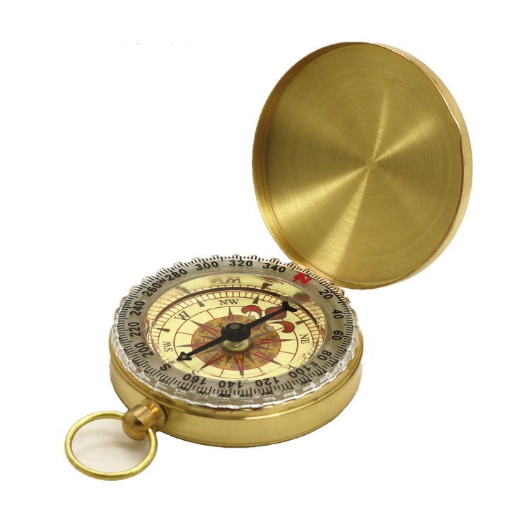 Metal flip compass outdoor compass pocket watch copper compass - Survival Pro Store