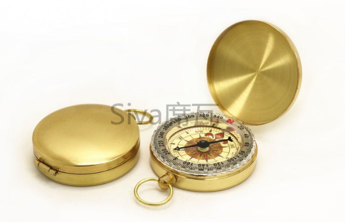 Metal flip compass outdoor compass pocket watch copper compass - Survival Pro Store