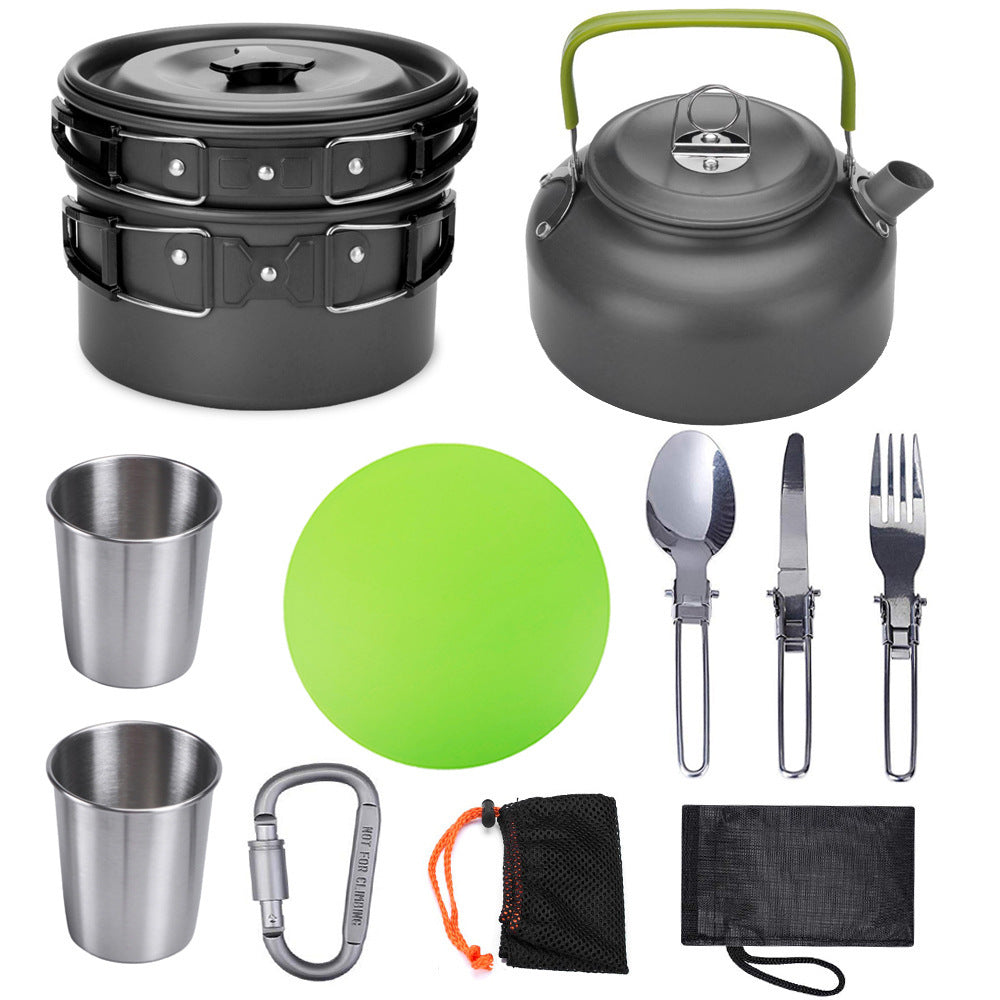 Outdoor Camping Cookware Travel Tableware Cutlery Utensils Hiking Picnic Camping Cookware Set - Survival Pro Store