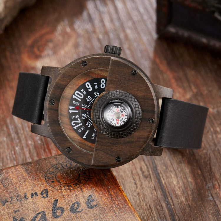 Multifunctional compass wooden watch - Survival Pro Store