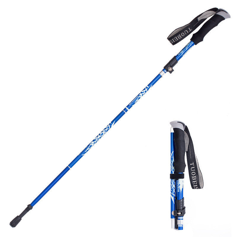 Ultralight Aluminum Alloy 5Sections Walking Poles Adjustable Trekking Poles Telescopic Walking Sticks Anti Shock Hiking Stick - Survival Pro Store