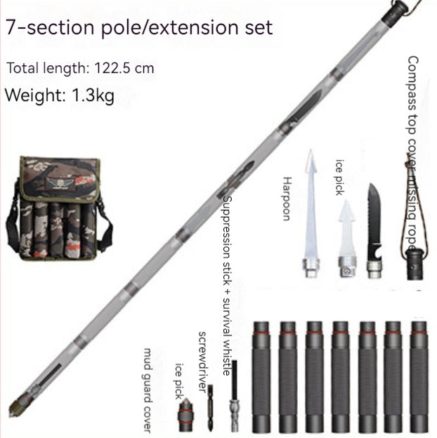 Multifunction Trekking Poles Outdoor Cane With T Head - Survival Pro Store