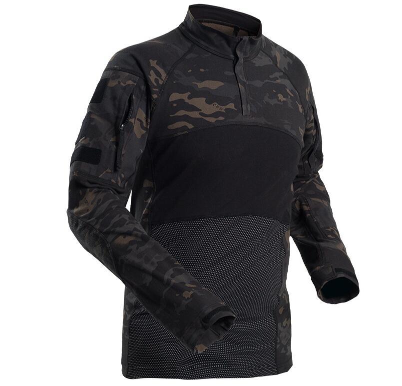 Tactical Shirt Long Sleeve Top Camo Airsoft Outdoor Sports Combat Shirt - Survival Pro Store