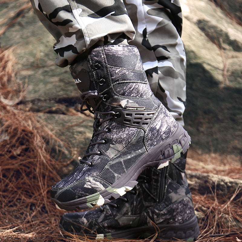 High-Top Tactical Boots - Men's Snow Hiking Training Shoes