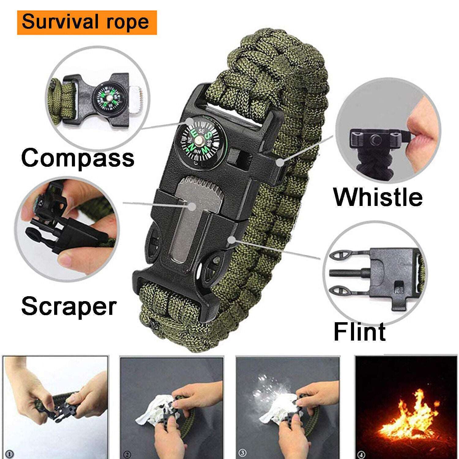 14in1 Outdoor Emergency Survival Gear Kit Camping Hiking Survival Gear Tools