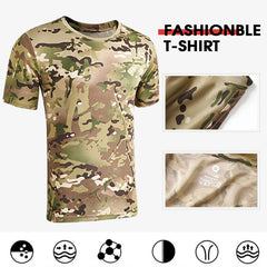 Tactical Camouflage T-shirt Outdoor T-shirt Outdoor Camouflage Short Sleeve Tactical Short Sleeve - Survival Pro Store