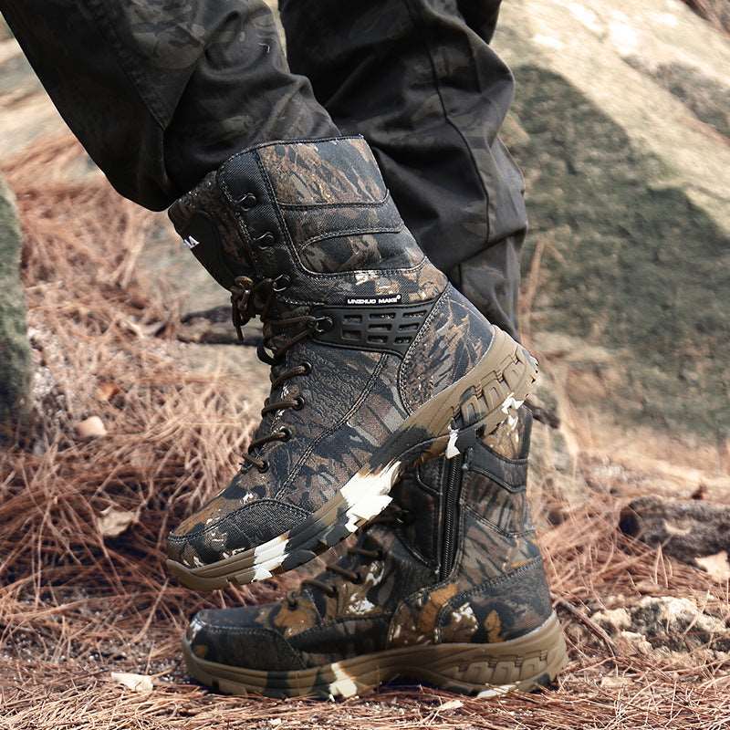 High-Top Tactical Boots - Men's Snow Hiking Training Shoes