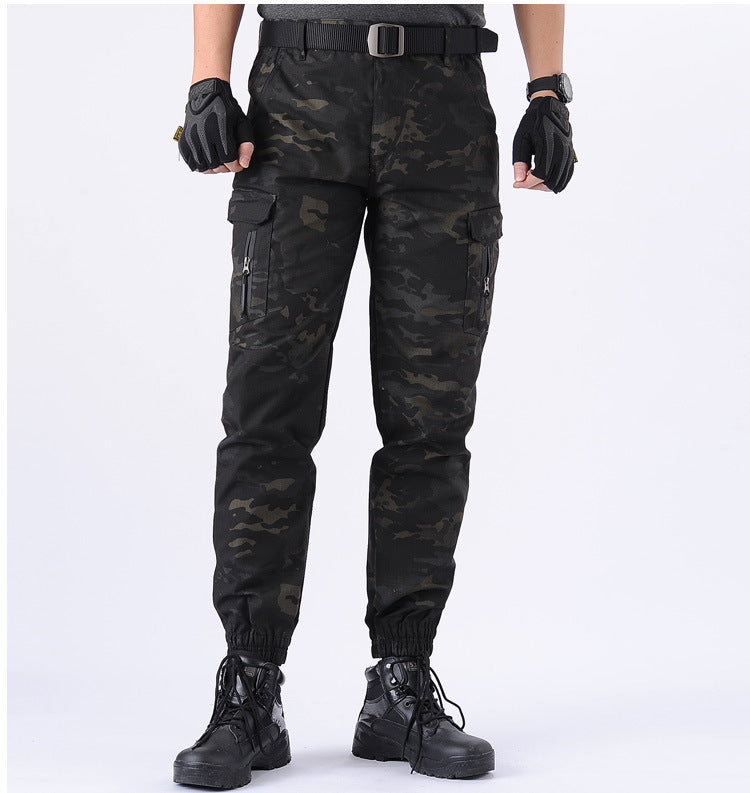 Camouflage Tactical Pants Lattice Fanshui 65 35 Plaid Tactical Pants Drawstring Feet - Survival Pro Store