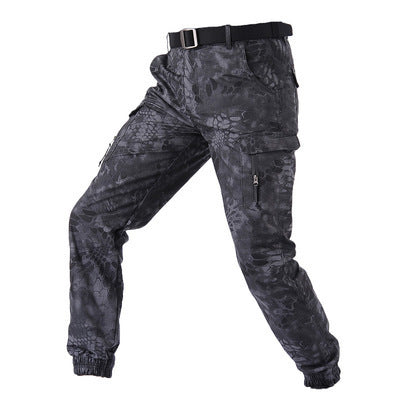 Camouflage Tactical Pants Lattice Fanshui 65 35 Plaid Tactical Pants Drawstring Feet - Survival Pro Store