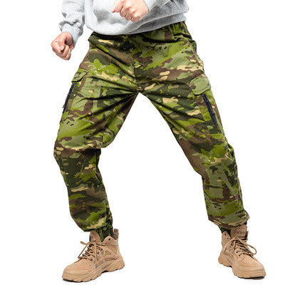 Camouflage Tactical Pants Lattice Fanshui 65 35 Plaid Tactical Pants Drawstring Feet - Survival Pro Store