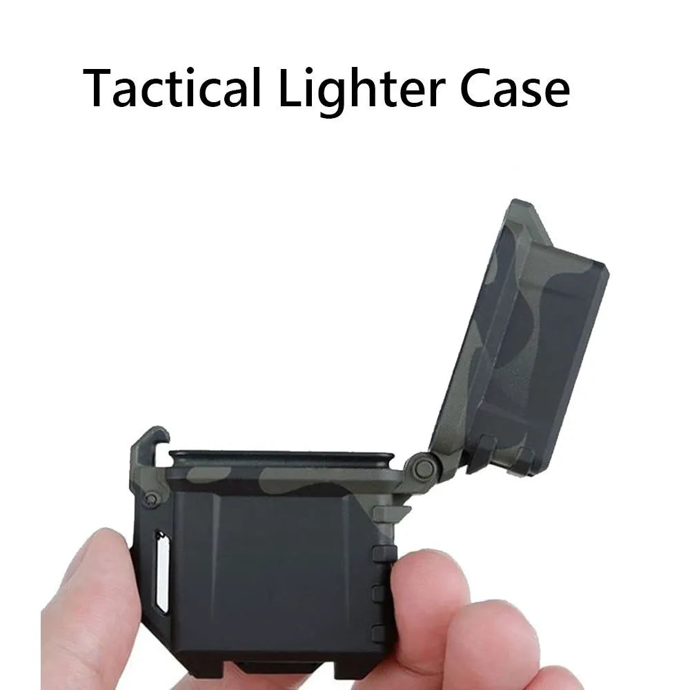 Tactical One-Hand Operated Lighter Shell Storage Insert Case - Camo EDC Standard Box for Outdoor Hunting, Camping, and Survival