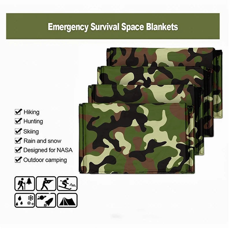 Emergency Blanket For Outdoor Survival Windproof Waterproof Foil Thermal Blanket for Camping Hiking