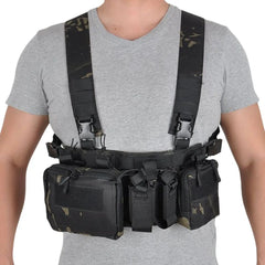 Multifunctional Tactical Chest Vest Rig Bag - Camouflage Strap with Multi-Pockets for Outdoor Camping and Field Training