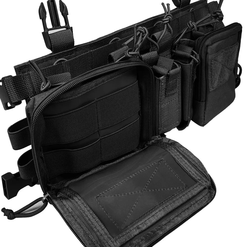 Multifunctional Tactical Chest Vest Rig Bag - Camouflage Strap with Multi-Pockets for Outdoor Camping and Field Training