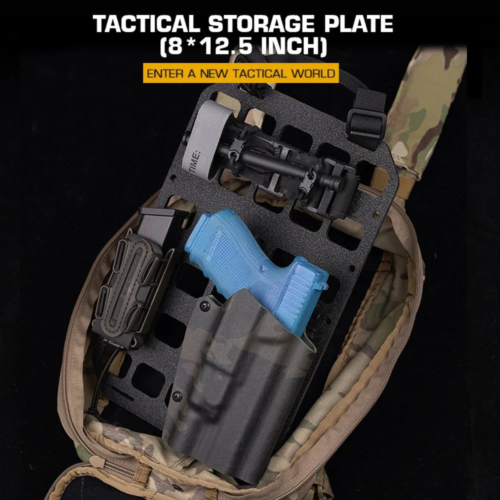 12.5 Inch Molle Car Seat Back Organizer | Tactical Storage Plate for Mag Pouch, Airsoft, and Pistol Holster Bag