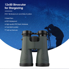 Portable 12x50 IPX7 Waterproof SA203 Binoculars - Survival Pro Store