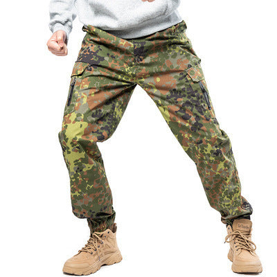 Camouflage Tactical Pants Lattice Fanshui 65 35 Plaid Tactical Pants Drawstring Feet - Survival Pro Store