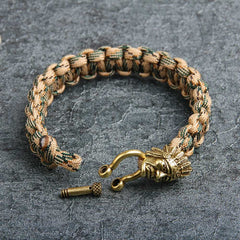 Indian Metal Hardware Braided Survival Paracord Bracelet