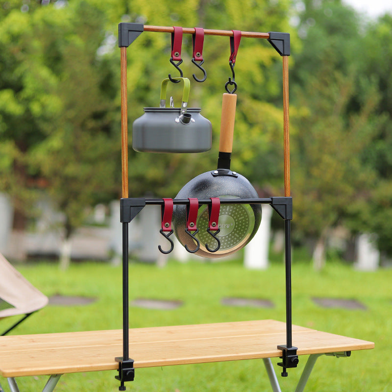 Outdoor Camping Rack For Desk Adjustable Base Clamp Small Hanging Rack For Pot Stove Cookware Desktop Storage Hook For Picnic - Survival Pro Store