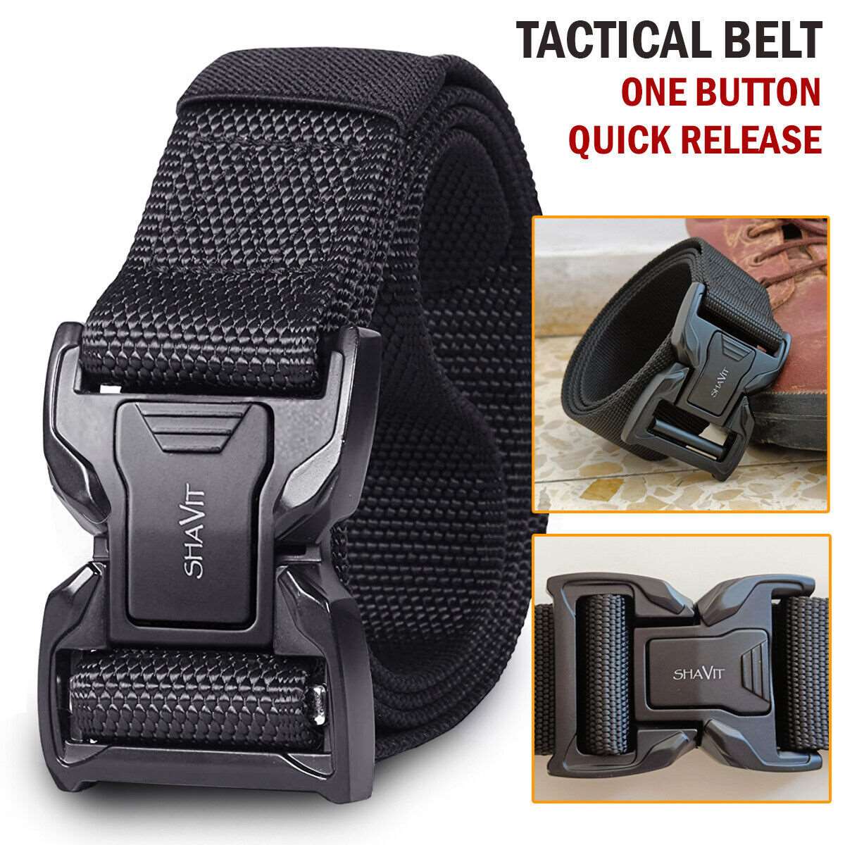 Men's Tactical Military Belt Quick Button Release Buckle Waistband Belts For MEN - Survival Pro Store